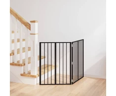 Šunų vartai 2 pcs Juodas 60 x 80 cm Cinkuota plienas
