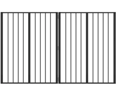 Šunų vartai 2 pcs Juodas 80 x 100 cm Cinkuota plienas