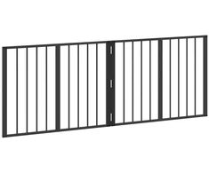 Šunų vartai 2 vnt. Juoda 80 x 60 cm Galvanizuotas plienas