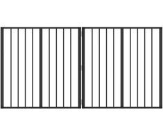 Šunų vartai 2 pcs Juodas 80 x 80 cm Cinkuota plienas