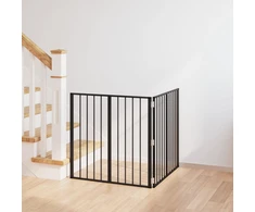 Šunų vartai 2 pcs Juodas 80 x 80 cm Cinkuota plienas