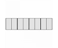 Šunų vartai 4 pcs Juodas 100 x 100 cm Cinkuota plienas
