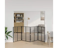 Šunų vartai 4 pcs Juodas 100 x 100 cm Cinkuota plienas