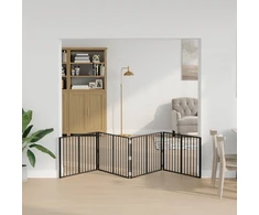 Šunų vartai 4 pcs Juodas 100 x 60 cm Cinkuota plienas