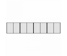 Šunų vartai 4 pcs Juodas 100 x 80 cm Cinkuota plienas