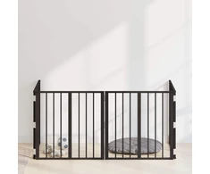 Šunų vartai 4 pcs Juodas 60 x 60 cm Cinkuota plienas