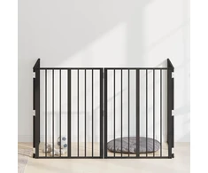 Šunų vartai 4 pcs Juodas 60 x 80 cm Cinkuota plienas