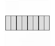 Šunų vartai 4 pcs Juodas 60 x 80 cm Cinkuota plienas
