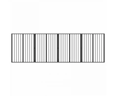 Šunų vartai 4 pcs Juodas 80 x 100 cm Cinkuota plienas
