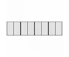 Šunų vartai 4 pcs Juodas 80 x 80 cm Cinkuota plienas
