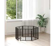 Šunų vartai 6 pcs Juodas 60 x 60 cm Cinkuota plienas
