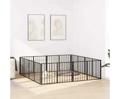 Šunų vartai 8 pcs Juodas 100 x 60 cm Cinkuota plienas