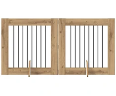 Šunų vartai su stovais 2 pcs Artisano ąžuolo 80 x 80 cm