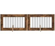 Šunų vartai su stovais 2 pcs Dūminio ąžuolo 100 x 60 cm