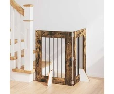 Šunų vartai su stovais 2 pcs Dūminio ąžuolo 60 x 80 cm