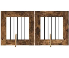 Šunų vartai su stovais 2 pcs Dūminio ąžuolo 60 x 60 cm