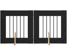 Šunų vartai su stovais 2 pcs Juodojo ąžuolo 60 x 60 cm