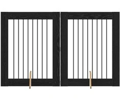 Šunų vartai su stovais 2 pcs Juodojo ąžuolo 80 x 100 cm