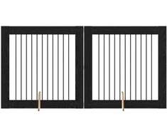 Šunų vartai su stovais 2 pcs Juodojo ąžuolo 100 x 100 cm