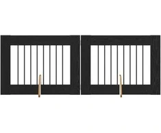 Šunų vartai su stovais 2 pcs Juodojo ąžuolo 80 x 60 cm