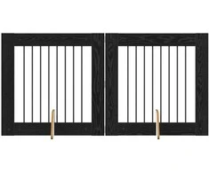 Šunų vartai su stovais 2 pcs Juodojo ąžuolo 80 x 80 cm