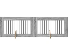 Šunų vartai su stovais 2 pcs Pilka sonoma ąžuolo 100 x 60 cm