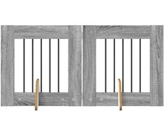 Šunų vartai su stovais 2 pcs Pilka sonoma ąžuolo 60 x 60 cm