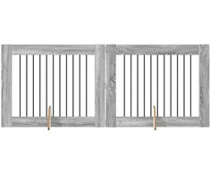 Šunų vartai su stovais 2 pcs Pilka sonoma ąžuolo 100 x 80 cm
