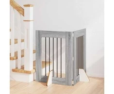 Šunų vartai su stovais 2 pcs Pilka sonoma ąžuolo 60 x 80 cm