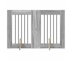 Šunų vartai su stovais 2 pcs Pilka sonoma ąžuolo 60 x 80 cm