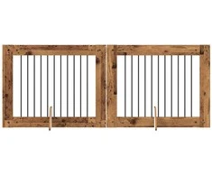Šunų vartai su stovais 2 pcs Sendintos medienos 100 x 80 cm