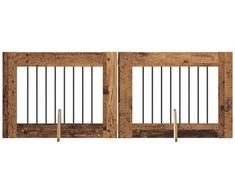 Šunų vartai su stovais 2 pcs Sendintos medienos 80 x 60 cm