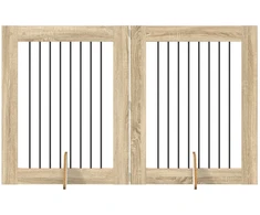 Šunų vartai su stovais 2 pcs Sonoma ąžuolas 80 x 100 cm