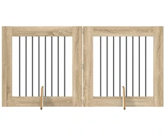 Šunų vartai su stovais 2 pcs Sonoma ąžuolas 80 x 80 cm