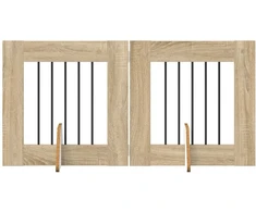 Šunų vartai su stovais 2 pcs Sonoma ąžuolas 60 x 60 cm