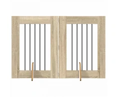 Šunų vartai su stovais 2 pcs Sonoma ąžuolas 60 x 80 cm