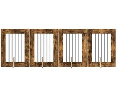 Šunų vartai su stovais 4 pcs Dūminio ąžuolo 60 x 80 cm
