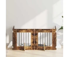 Šunų vartai su stovais 4 pcs Dūminio ąžuolo 60 x 60 cm