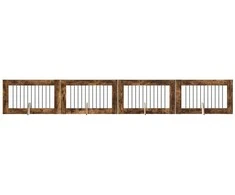 Šunų vartai su stovais 4 pcs Dūminio ąžuolo 100 x 60 cm