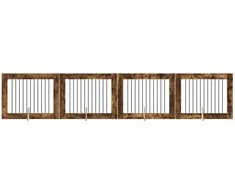 Šunų vartai su stovais 4 pcs Dūminio ąžuolo 100 x 80 cm