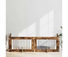 Šunų vartai su stovais 4 pcs Dūminio ąžuolo 100 x 60 cm