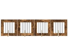 Šunų vartai su stovais 4 pcs Dūminio ąžuolo 60 x 60 cm