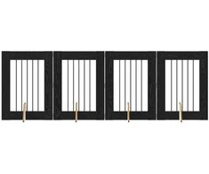 Šunų vartai su stovais 4 pcs Juodojo ąžuolo 60 x 80 cm