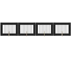 Šunų vartai su stovais 4 pcs Juodojo ąžuolo 80 x 60 cm