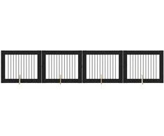 Šunų vartai su stovais 4 pcs Juodojo ąžuolo 100 x 80 cm
