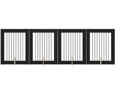 Šunų vartai su stovais 4 pcs Juodojo ąžuolo 80 x 100 cm