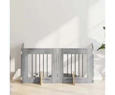 Šunų vartai su stovais 4 pcs Pilka sonoma ąžuolo 60 x 60 cm