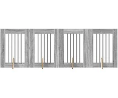 Šunų vartai su stovais 4 pcs Pilka sonoma ąžuolo 60 x 80 cm