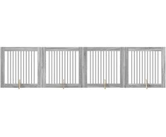 Šunų vartai su stovais 4 pcs Pilka sonoma ąžuolo 100 x 100 cm