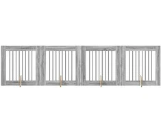 Šunų vartai su stovais 4 pcs Pilka sonoma ąžuolo 80 x 80 cm